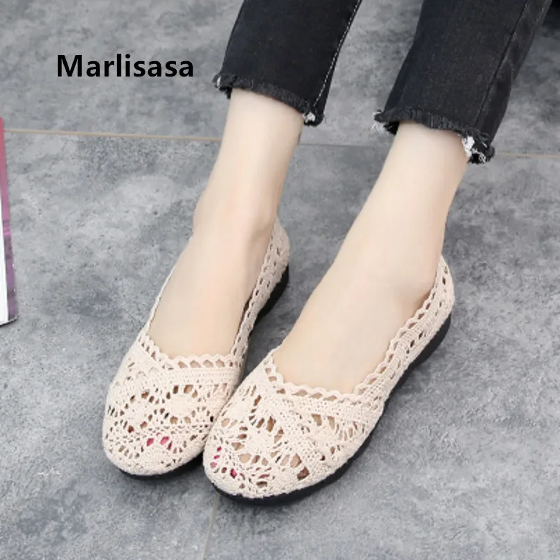 

Women Fashion Beige Light Weight Slip on Loafers Ladies Casual Floral Printed Hollow Out Mesh Shoes Frauen Flache Schuhe H5404