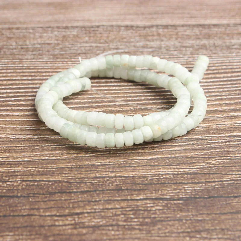 white green stone Lan Li, модные ювелирные изделия, 2x4 мм, разноцветные натуральные камни, бусины, сделай сам, женский браслет, ожерелье, серьги-гвоздики и аксессуары - Цвет: white green stone