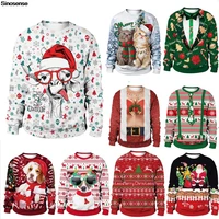 women men ugly christmas sweater adorably cute reindeer patterned holiday party xmas sweatshirt pullover christmas jumpers tops