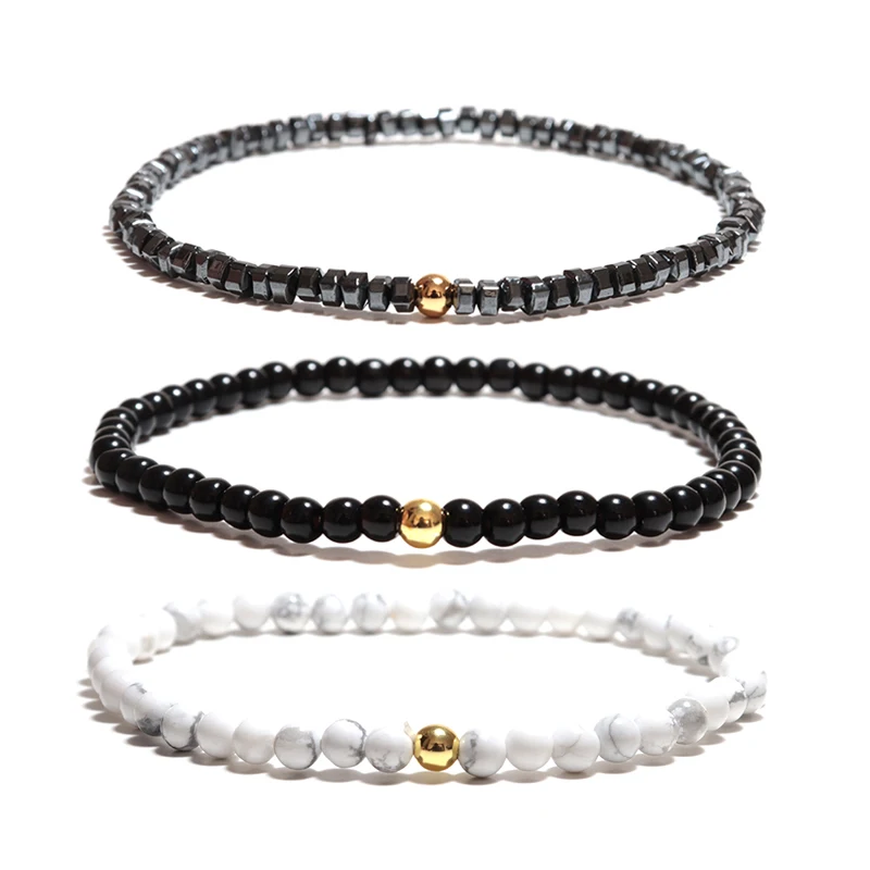 3 шт. мужские браслеты из гематита 4 мм | Украшения и аксессуары