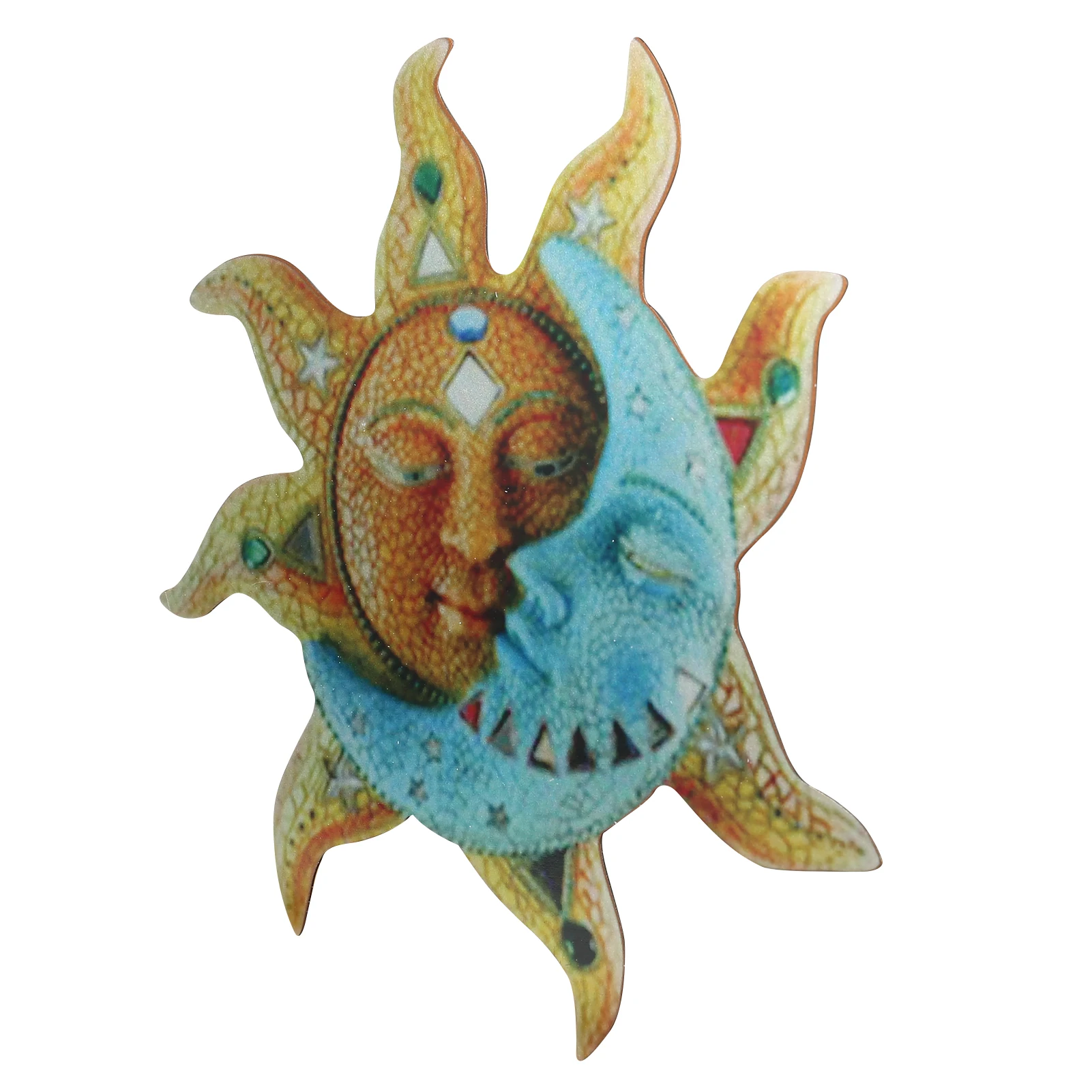 Декоративное украшение солнце и луна металлические изделия с принтом креативные