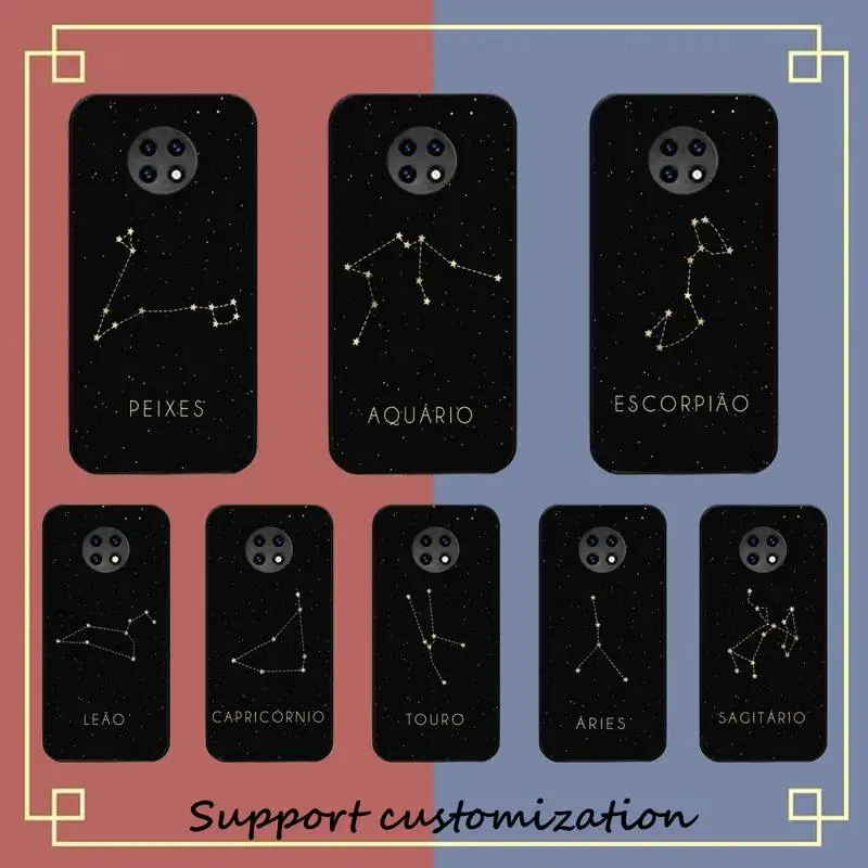 

Constellation Zodiac Signs Phone Case For Xiaomi Redmi Note 8A 7 5 Note8pro 8T 9Pro TPU Coque for note 6pro Funda Capa