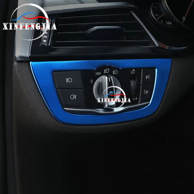 Для BMW 5 серии G30 G31 17 18 нержавеющая рама переключателя фар Крышка отделка|Лепнина