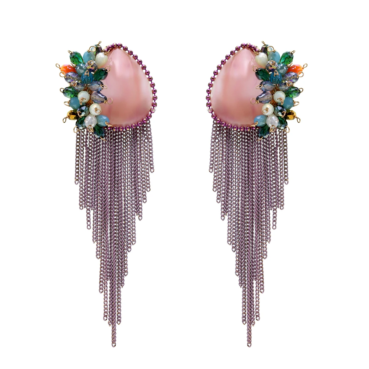 Новинка длинные висячие серьги с кисточками и цепочками в богемном стиле