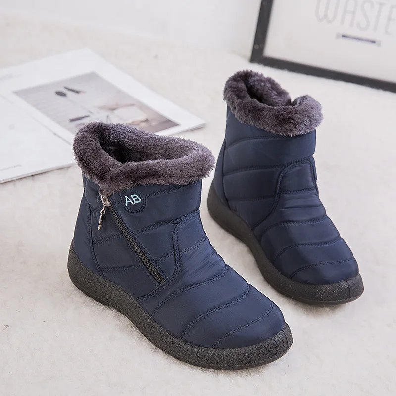 Botas de nieve impermeables para Mujer, zapatos ligeros informales, cálidos, invierno, 2021