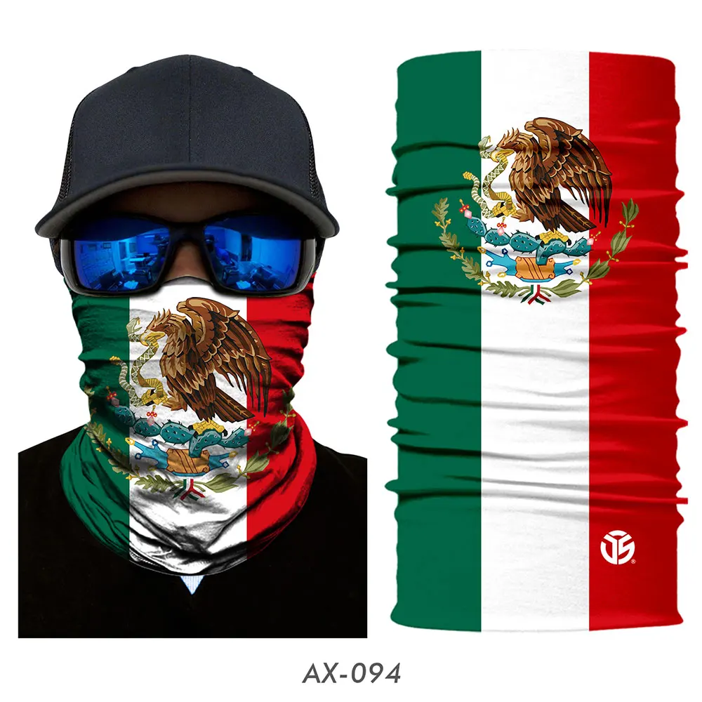 Mexico 3D волшебный шарф, США, Национальный Флаг Испании, Россия, гетры для шеи, летняя трубчатая маска для лица, повязка на голову, бандана, шарфы для мужчин и женщин - Цвет: Mexico
