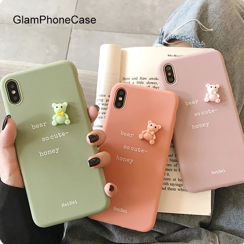 GlamPhoneCase милый мультяшный медведь чехол для iPhone X XS Max XR Мягкий силиконовый 7 8 6 6s Plus