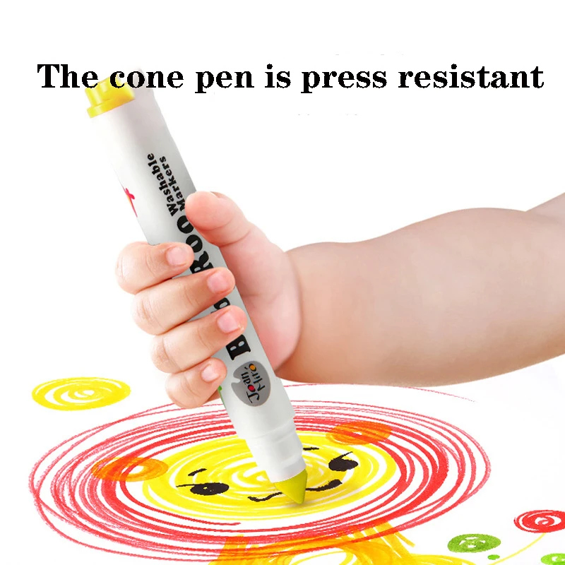 

12 / 36 / 48 Washable Watercolor Pen Thick Rod Safety Painting Marker Pen for Children's Enlightenment Art Education
