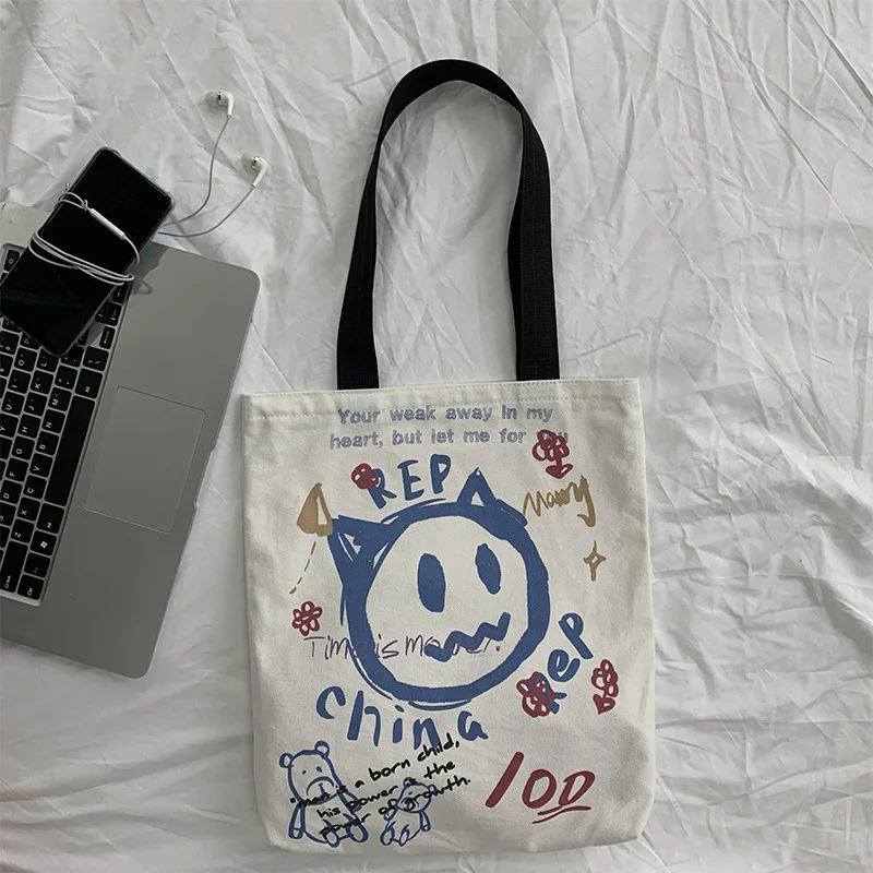 Маленькие сумки с принтом дьявола для студентов и путешествий сумки-тоут через