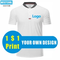 westcool new fashion quick drying polo shirt custom logo polyester v neck tops embroidery personal design brand print text 2022