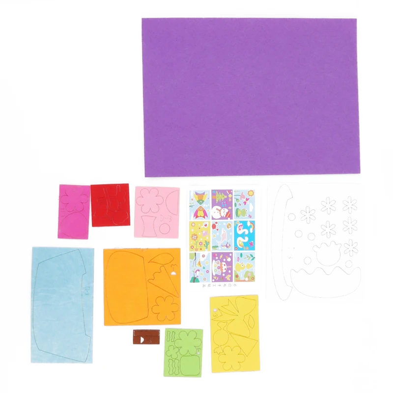 

Creative Children DIY Cartoon DIY Sticker Toys Non-Woven Felt Collage Cute Decoration Stickers Educational Gifts Swan Frog Cake
