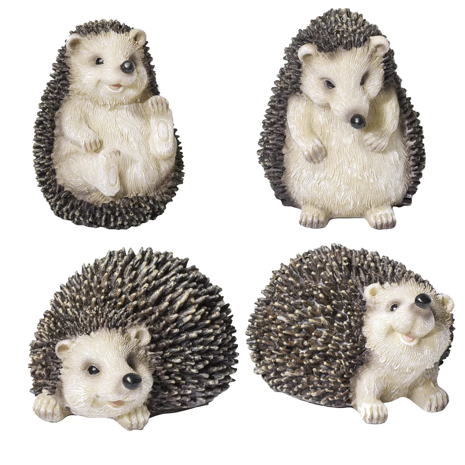 

4 шт. украшения-ежики сад Животные на открытом воздухе украшения декоративные Статуи модели животных большие плюшевые игрушки смолы Статуи ...