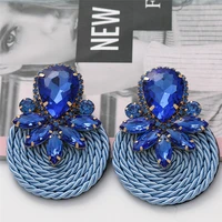 jujia boho crystal handmade earring for women bijoux rhinestone dangle earring brincos bridal statement jewelry