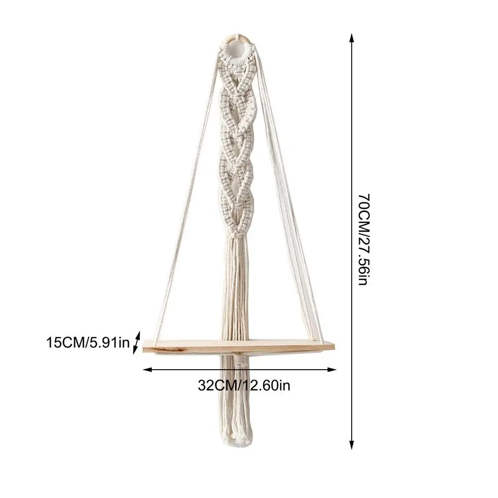 

Bohemian Woven Tapestry Rack Cotton Rope Decoration Hotel Living Room Bedroom Homestay Wall Hanging Shelf