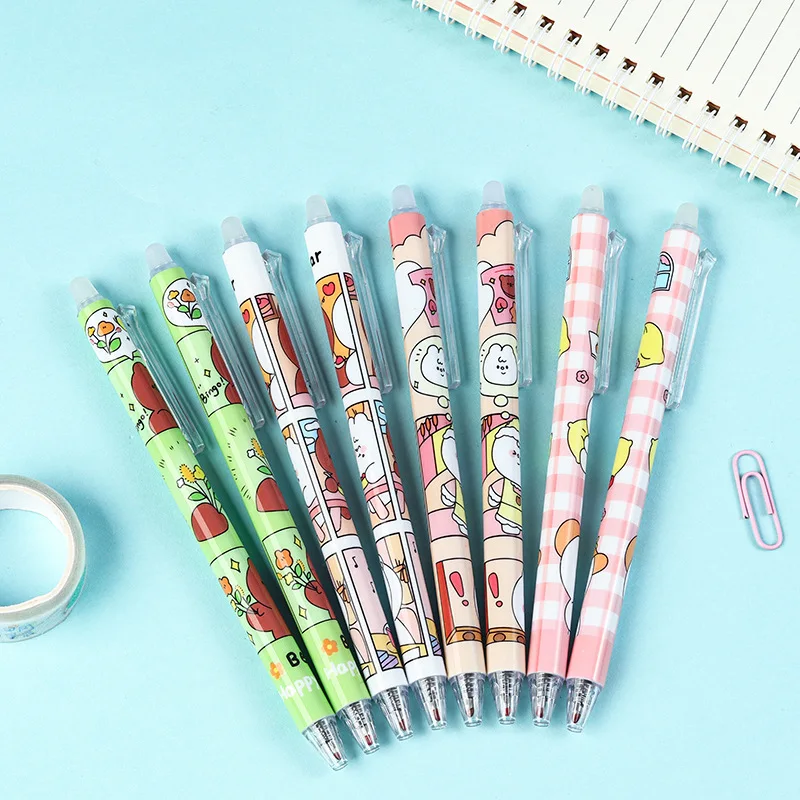 

Стираемая гелевая ручка с мультяшными животными, 36 шт./лот, милые ручки 0,5 мм с синими чернилами для подписей, ручки для письма, школьные прин...