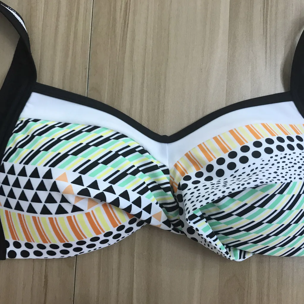 Женский винтажный бюстгальтер с эффектом пуш-ап комплект бикини в стиле пэчворк