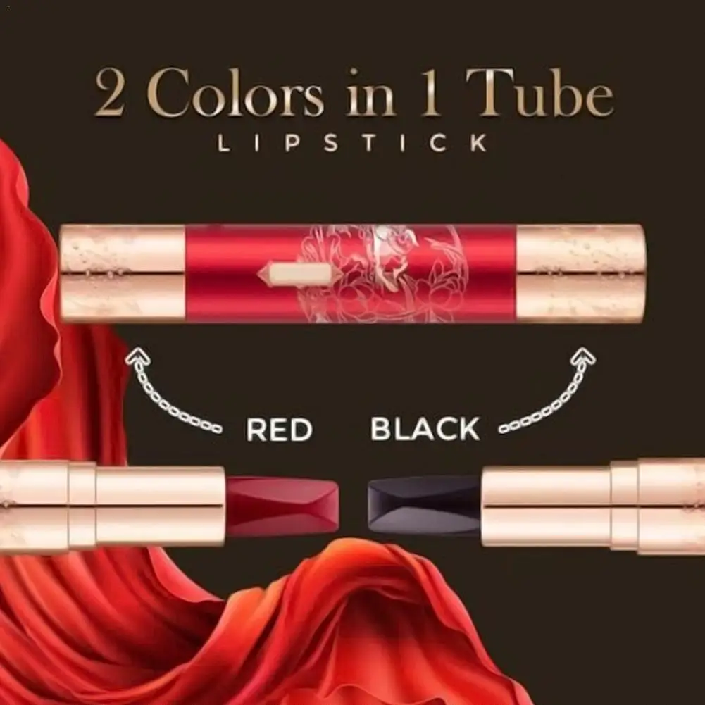 

Помада сексуальная с антипригарным стаканчиком двухсторонняя Мерцающая 2 цвета в 1 туба Дамский подарок стойкий Блестящий Блеск для губ кра...