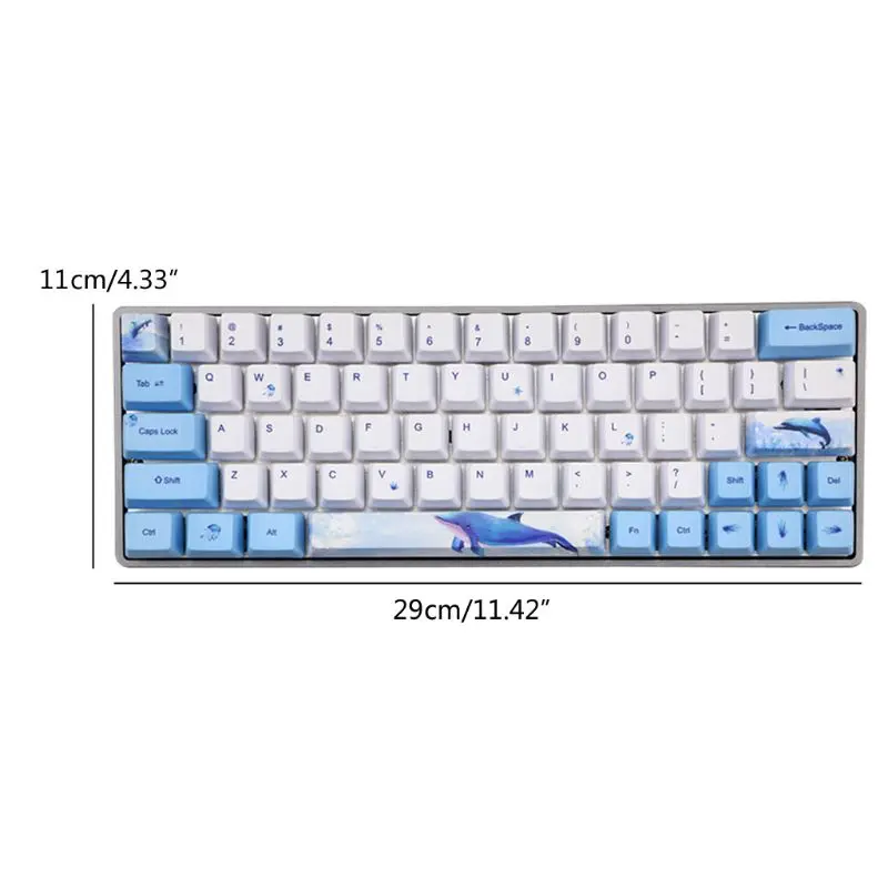 Whale Dye-Sublimation Mechanical Keyboard Cute Keycaps PBT OEM Profile Keycap For GH60 GK61 GK64 Keyboard dropship new