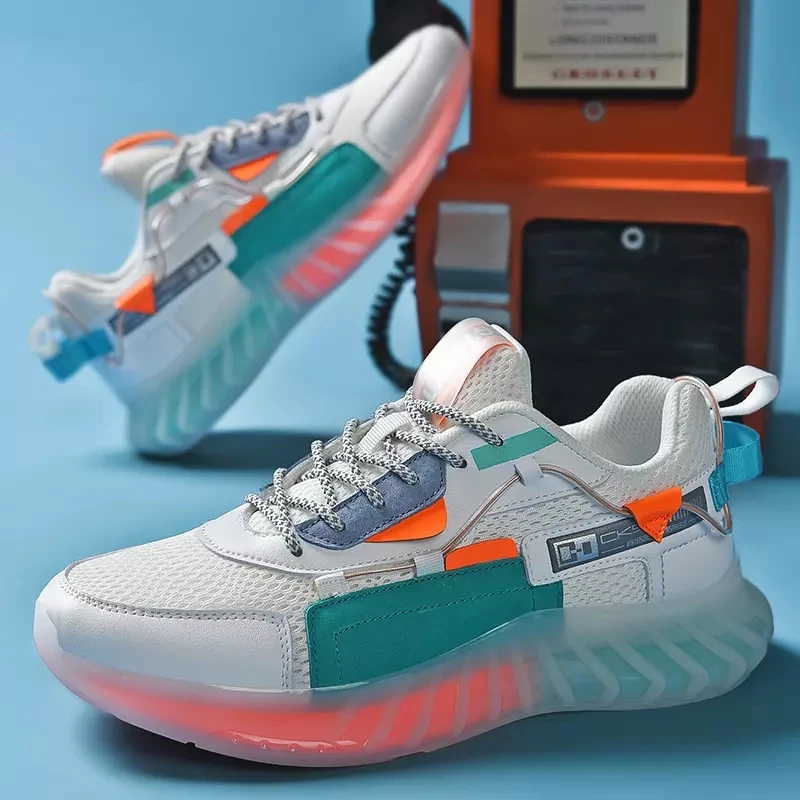 

High Quality Men Sneakers Breathable Men Casual Shoes Blade Cushioning Soles Mens Athletic Shoes Wear-resistant Running Shoes