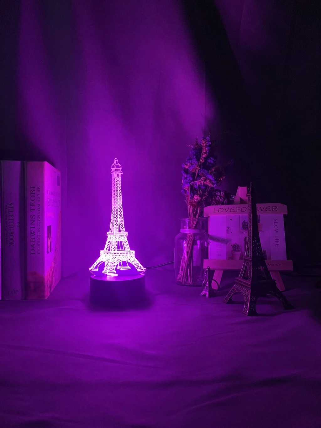 

Double Color 3d Illusion Night Light Eiffel Tower for Home Decoration Nightlight Led Touch Sensor Hit Color Girl Night Lamp Gift