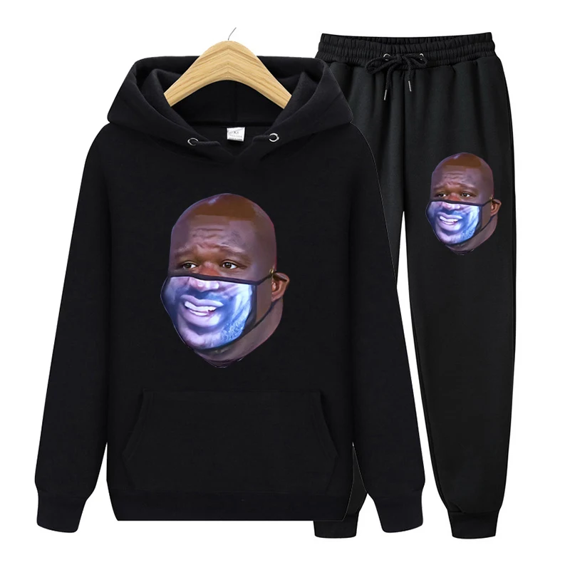 

Men sport suits funny printing long sleeve hooded hoodeis+ pants trousers oversize S-XXXL