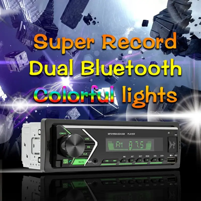 Магнитола автомобильная Bluetooth-совместимая с AUX U-диском TF-картой mp3-плеером
