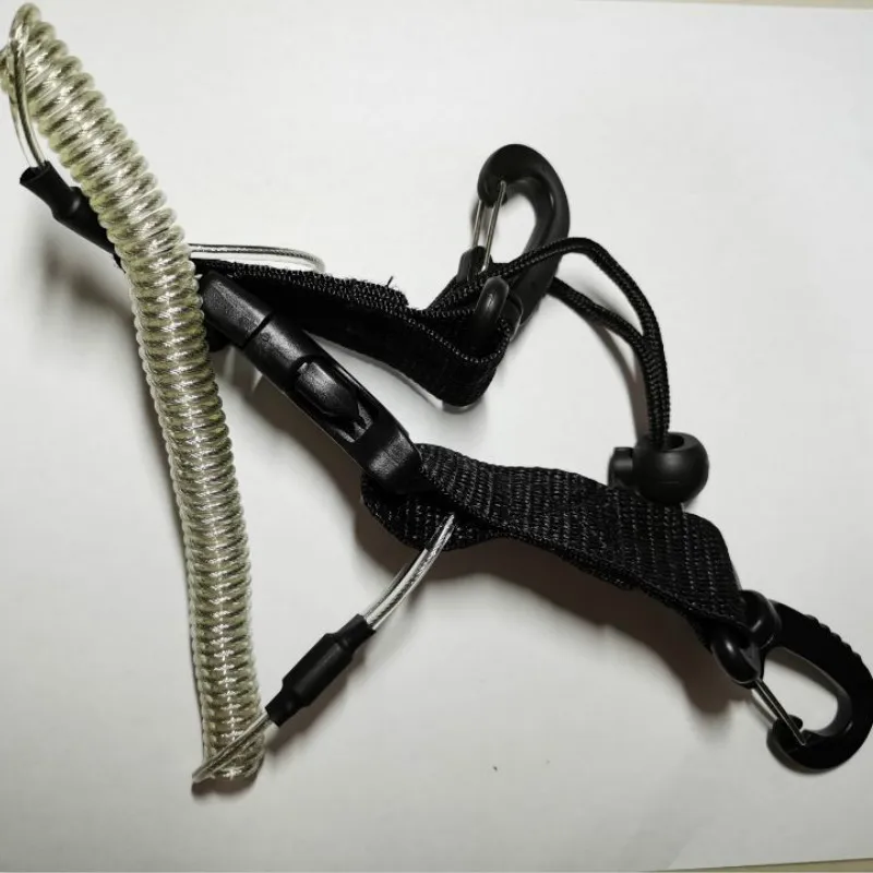 Аксессуары для подводной охоты, для подводного дайвинга, пружины со змеевыми катушками, Спиральный шнур для камеры с кольцом, подводный фонарь для дайвинга, аксессуар с зажимом