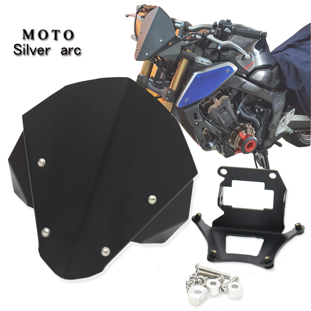 

Лобовое стекло мотоцикла для HONDA CB650R CBR650R 2019 2020 мотоциклетный ветровой отражатель ветрового стекла алюминиевый черный