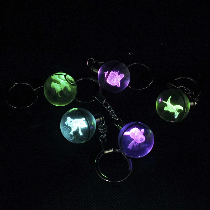 Buy Six One Free Arcanine New Shape Customized Image LED Crystal Keychain Ball For Gift | Дом и сад