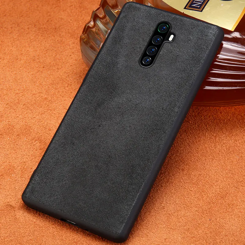 

Cow Suede Genuine Leather Case for Realme X2 Pro C3 XT X7 X50 5 6 7 8 Pro GT Neo Cover For OPPO A9 Reno 2 Z 4 5 Find X2 X3 Pro