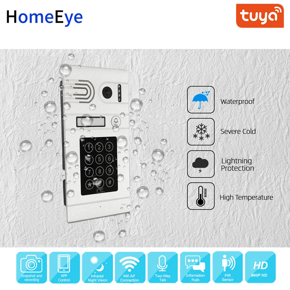 Дверной видеодомофон Tuya Smart Home дистанционное управление через приложение Wi-Fi