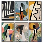 Геометрическая абстрактная девушка искусство холст живопись минималистские скандинавские плакаты и принты настенные картины для гостиной домашний декор