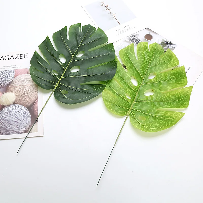 

Wholesale Artificial 49cm Monsteras Leaves Simulation Artificial Leaf Hotel Home Garden Ornamental Accessories