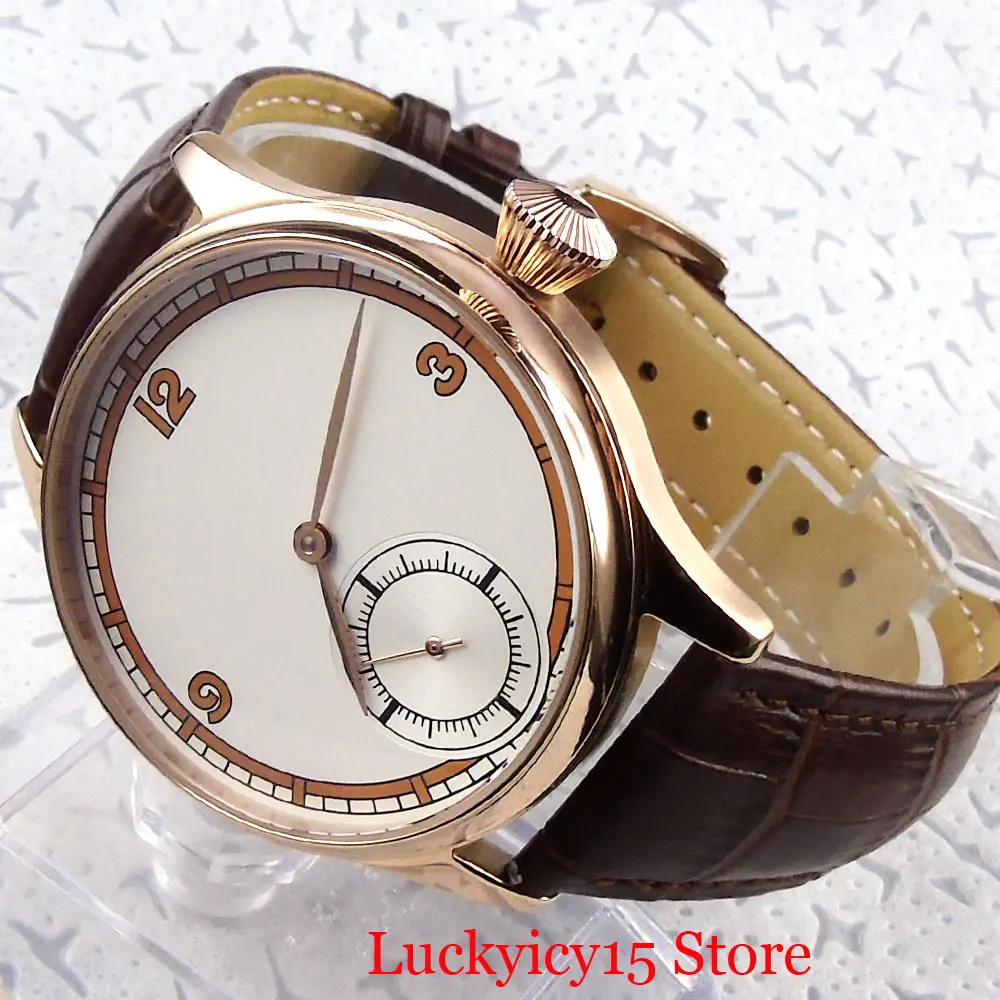 Роскошное классическое платье 44 мм Розовое Золото Механические 6498 ручной