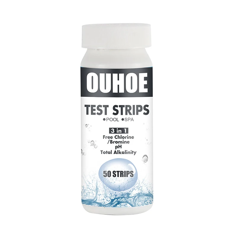 

50pcs Swimming Pool Hot Spring Test Paper 3 In 1/5 In 1/6 In1 Pool Spa Water Test Strips Chlorine Bromine PH Alkalinity Hardness