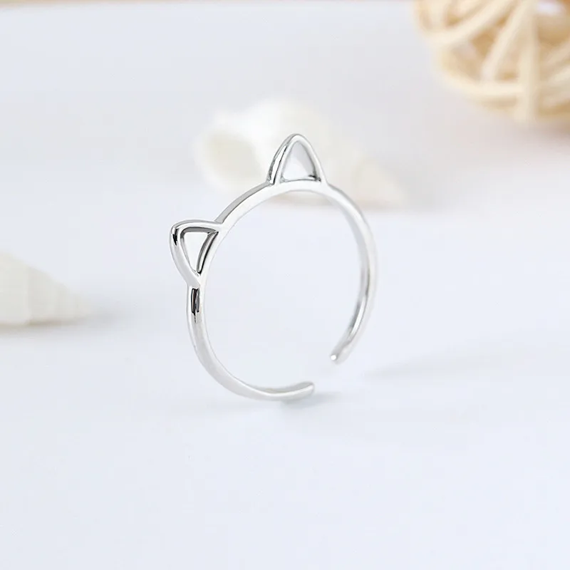 ZYZQ модные Романтические открытые кольца с милым котом элегантные посеребренные