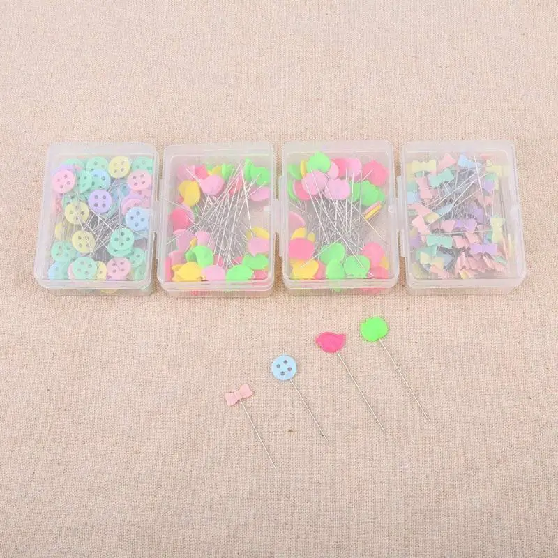 

Pack of 300 Pcs Head Pins Flower or Bear Flat Button Head Pins DIY Quilting Tool Sewing Accessories
