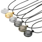 5 шт. застежки-карабины Подвески основа ожерелья настройки с 25 мм 30 мм стеклом Кабошон Камея вощеный шнур ожерелье принадлежности для ювелирных изделий