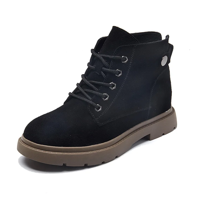 Женские кожаные ботинки SWYIVY осенне зимние ботильоны на резиновой подошве