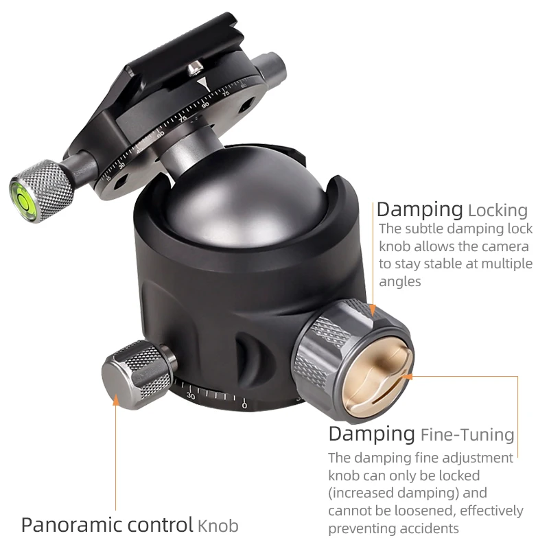 Шаровая Головка штатива XILETU LG52 панорамная головка для видео низкий центр тяжести