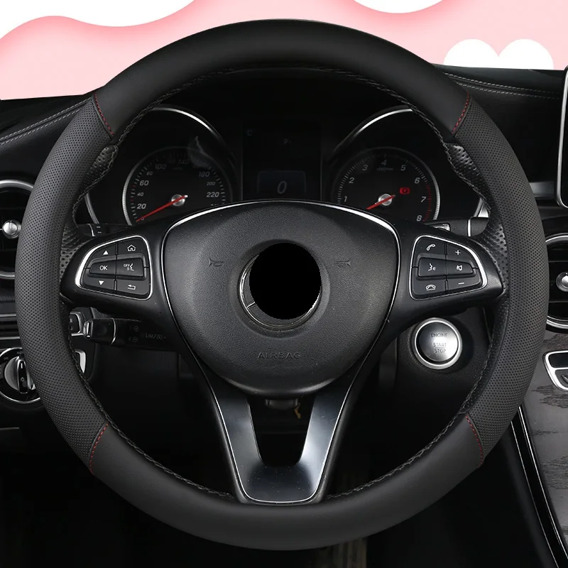 15 дюймов Женская девушка леди автомобиль рулевое колесо крышка волокна кожа
