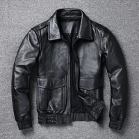 2021 new plus size 8xl leather jacketmen classic a2 cowhide coat genuine leather jacket quality