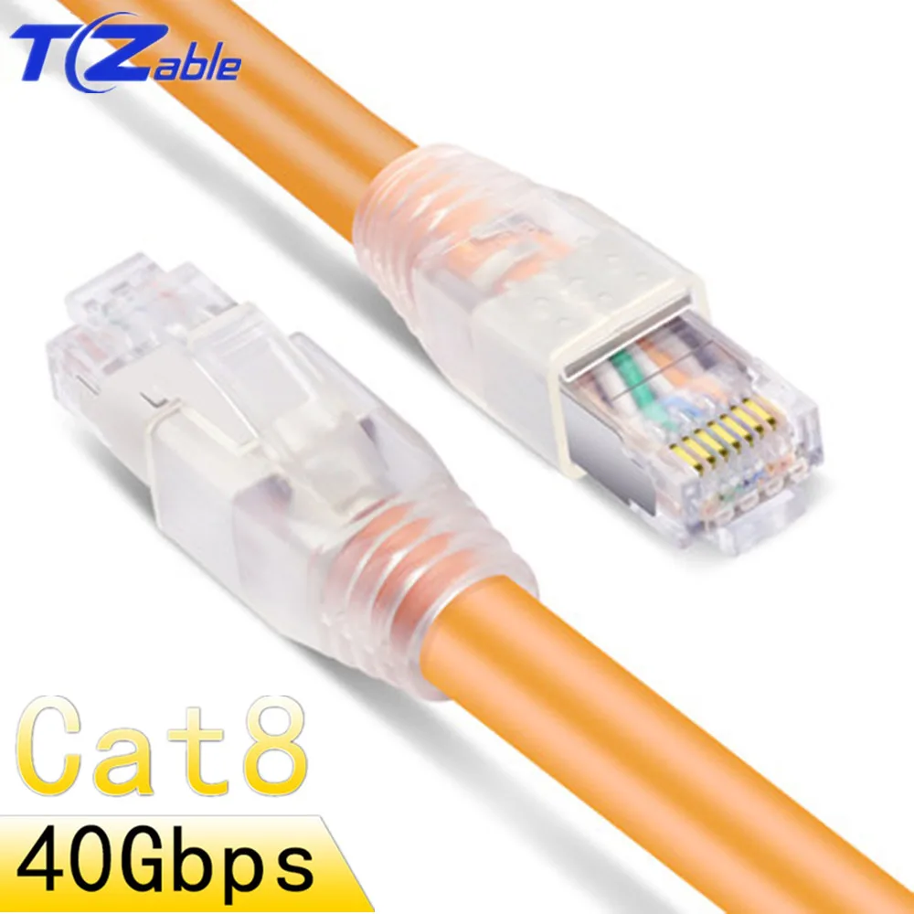 Сетевой кабель Cat8 RJ45 экранированный оптоволоконный ethernet 40G домашний роутер