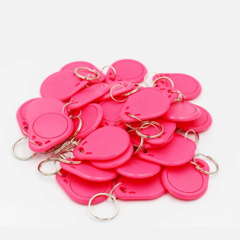 

100 шт., 13,56 МГц, IC M1 брелоки, метки, система контроля доступа, набор RFID-ключей, карта поиска токенов, посещаемость брелоков, водонепроницаемый брелок из АБС-пластика