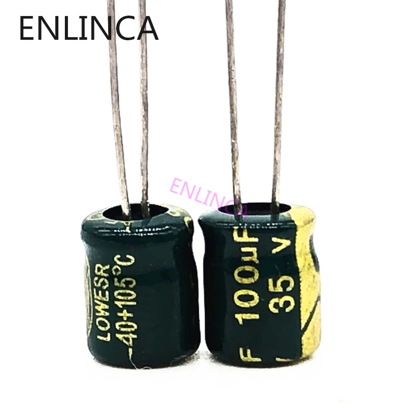 

200pcs/lot S31 Low ESR/Impedance high frequency 35v 100UF aluminum electrolytic capacitor size 6*7 100UF35V 20%