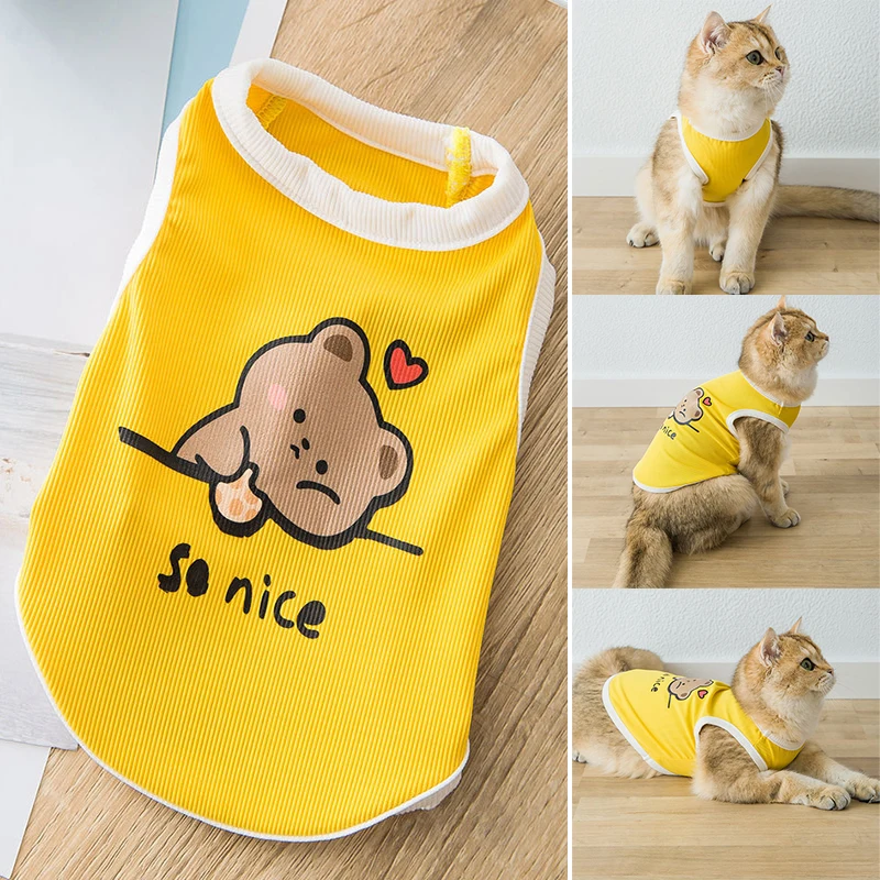 Лето жилет 2021 Новый Pet T крови рубашка светильник и дышащие Носки с рисунком кота