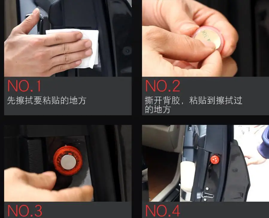 

2pcs / lot Flashing LED Car Warning Lamp Auto Strobe Traffic Anti Collision Door Light