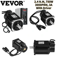 vevor 2 4 n m ac servo motor with driver controller kit 750w 3000prm 3a pure copper coil for cnc mill engraving cutting machine