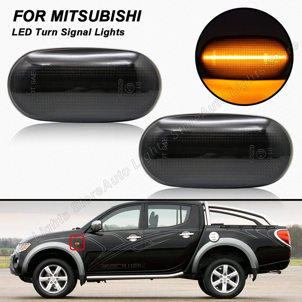 

2 шт. светодиодный указатель поворота, мигающий индикатор для Mitsubishi Triton/L200 2005-2015 Pajero Sport 2008-2016 Montero Sport 2008-2016
