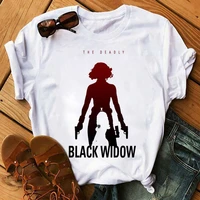 new marvel movie black widow t shirt men kawaii super hero avengers natasha graphic tees harajuku unisex tops t shirt male